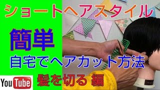 ヘアスタイル ショート 自宅で簡単ヘアカットの仕方1 上手に髪を切る方法 Youtube
