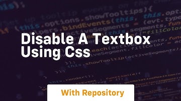 disable a textbox using css