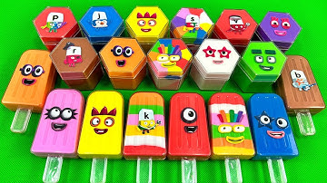 Numberblocks - Mixing Clay Hexagon Shape & Slime Ice Cream! Satisfying Slime Video, ASMR