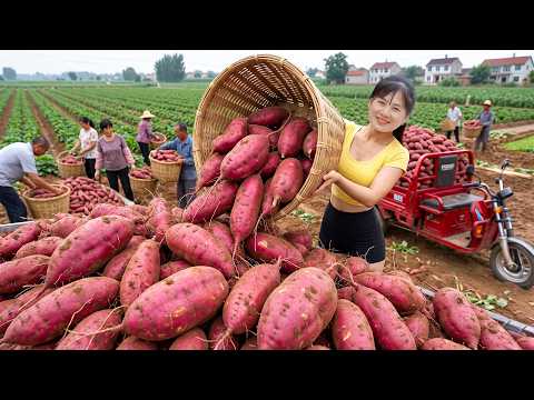 Harvesting a Bumper Crop of Sweet Potatoes and Selling Them at the Village Market | Free Life