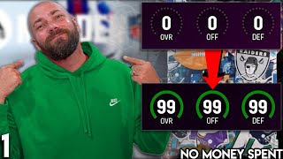 THE ROAD TO 99 OVERALL IN MADDEN 24! [NO MONEY SPENT #1]