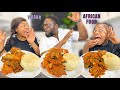 ANNOYING OUR AFRICAN DAD PRANK *BAD IDEA!! EFO RIRO WITH GOAT MEAT, COW LEG WITH FUFU MUKBANG
