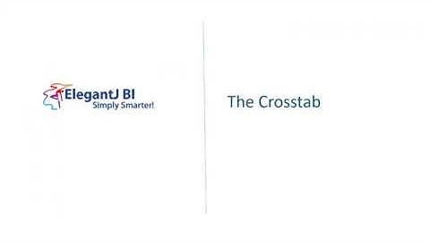 Making a Crosstab report in ElegantJ BI