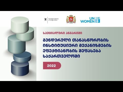 გენდერული თანასწორობის ინსტიტუციური მექანიზმების ეფექტიანობის შეფასება საქართველოში