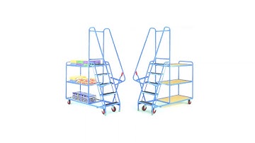 Picking and Packing 5 Step tray trolley Range by Step and Store Ltd