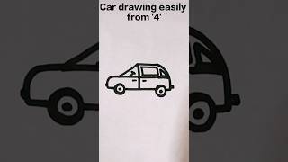 How to draw a car easily from '4'#shorts #ujjaldar study home