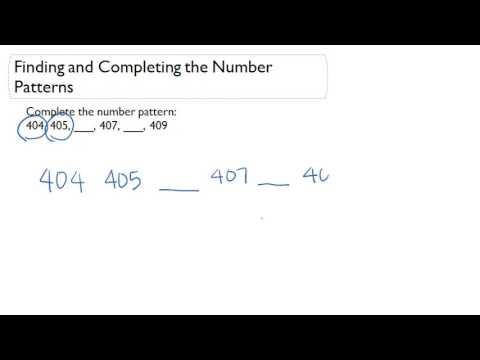 Finding and Completing the Number Patterns - YouTube