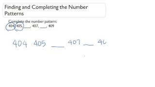Finding and Completing the Number Patterns