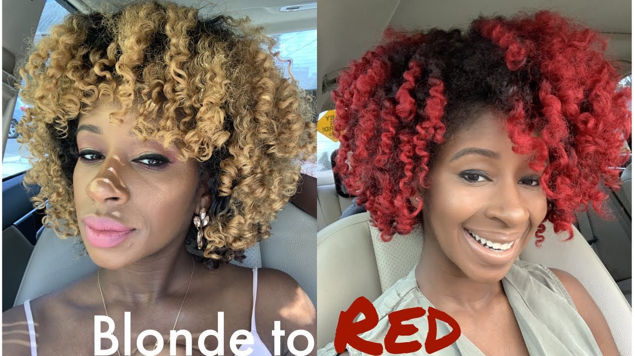 Dying Natural Hair Red | Blonde to Red Hair Color | Hair Color FAIL and ...