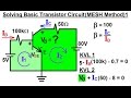 Electrical Engineering: Ch 3: Circuit Analysis (34 of 37) Solving Basic Transistor Circuit (MESH) 1