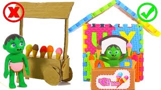 NEW VS OLD ICE CREAM PARLOR ❤ PLAY DOH CARTOONS FOR KIDS