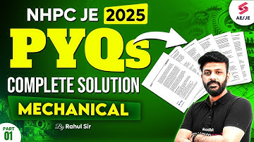 NHPC JE 2025 Classes | NHPC JE Mechanical Previous Year Question Paper Full Solution by Rahul Sir