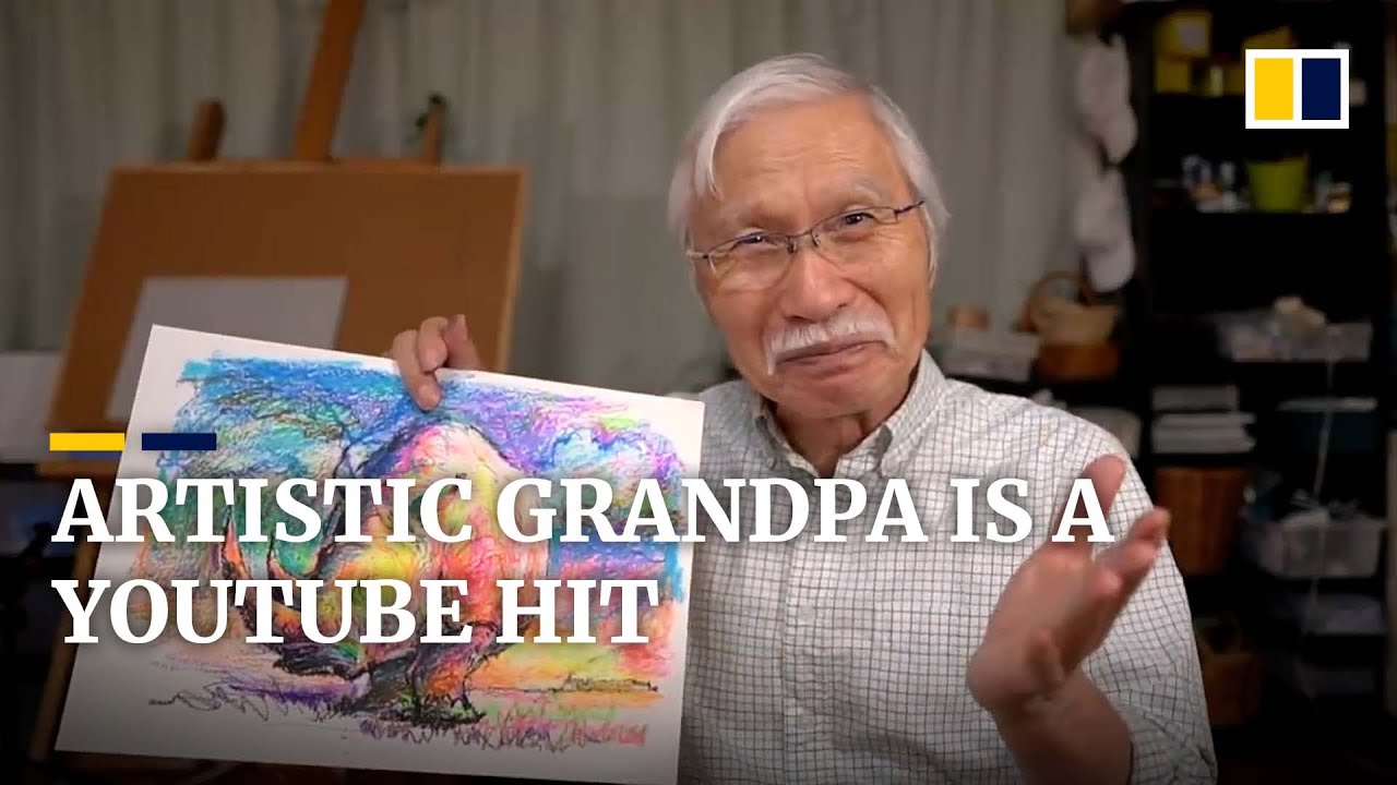 Japanese grandpa becomes hit on YouTube with soothing art tutorials videos South China Morning Post picture image
