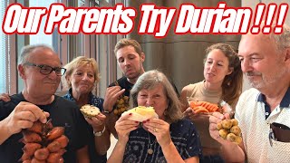 Our Parents Try DURIAN and other Thai Fruits for the First Time! - Sugar Apple, Guava, Sala, Longan