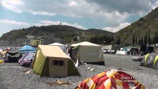 Отдых в палатках на берегу поселка Рыбачье(Поселок Рыбачье, Алушта. Смотрите больше видео по Малореченскому, Солнечногорскому и Рыбачьему ЗДЕСЬ -..., 2014-05-11T05:42:51.000Z)