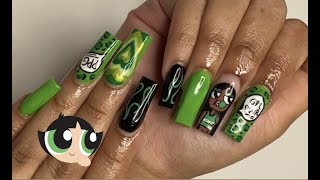 POWER PUFF GIRLS NAIL ART | Watch Me Paint!!!💚