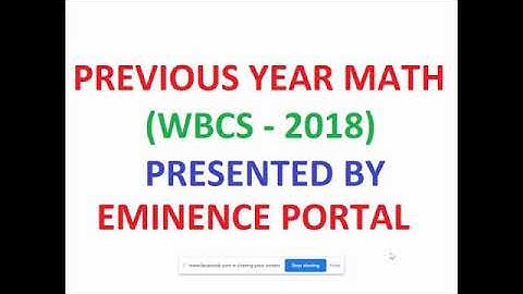 Solution of Maths WBCS Mains 2018