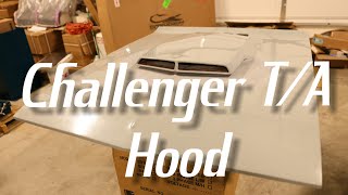 Showcars Challenger TA Bond-On Hood Scoop - Fiberglass - Black Gel Coat