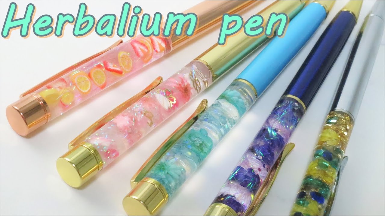 100均ハーバリウム 初心者向け 寒色オリジナルボールペン For A Present Cold Original Ballpoint Pen Youtube