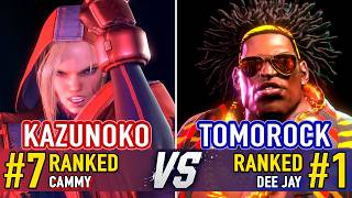 Details SF6 🤜 KAZUNOKO (#7 Ranked Cammy) vs TOMOROCK (#1 Ranked Dee Jay) 🤛 SF6 High Level Gameplay Guide