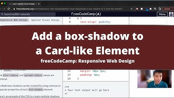 Add a box shadow to a Card like Element (Applied Visual Design) freeCodeCamp tutorial
