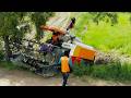 Awesome Harvester Operator Skills | Farmer Driving Harvester Kubota DC 105X Cropping Rice System