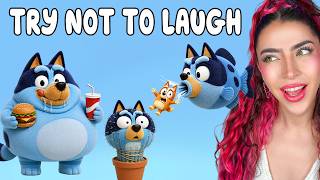 MEGA BLUEY MOVIE TRY NOT TO LAUGH CHALLENGE!! (Bandit Pretends to be Pregnant with Bingo!)