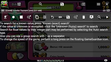 Hack coins and diamonds zombie tsunami with game guardian