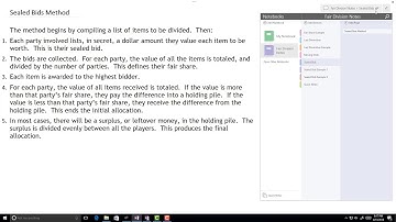 Fair Division Part 2a