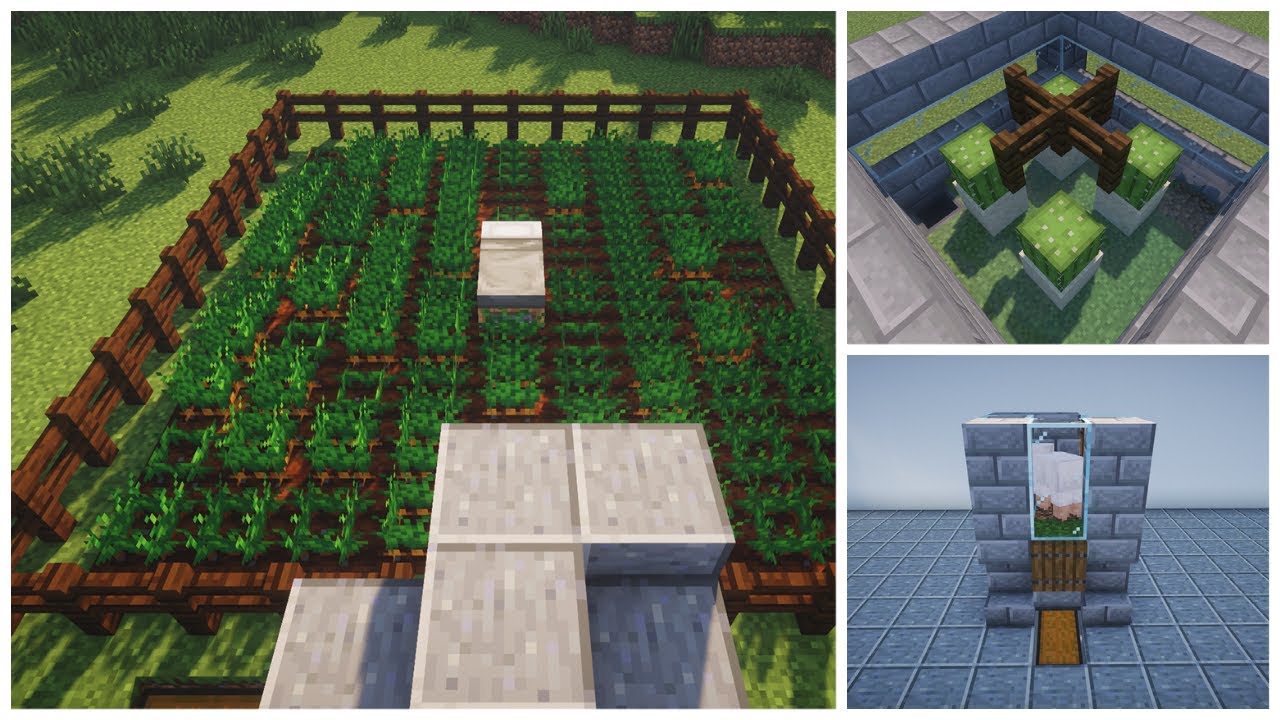 Minecraft: 3 Must Have Starter Farms | Simple Survival Farms [EASY ...