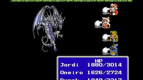 Final Fantasy 3 (1990) Bahamut Battle [NES]