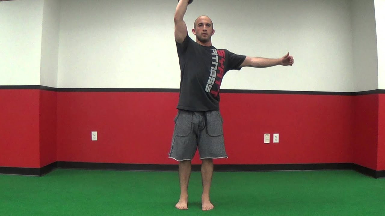 KB Single Arm Rack Reverse Lunge to Overhead Press - Front View - YouTube