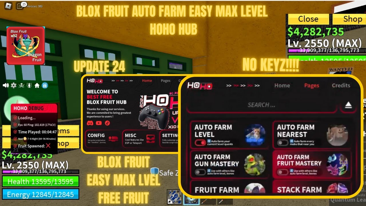 [UPDATE 24] BLOX FRUIT SCRIPT HOHO HUB GUI | AUTO FARM, AUTO FARM DEVIL ...