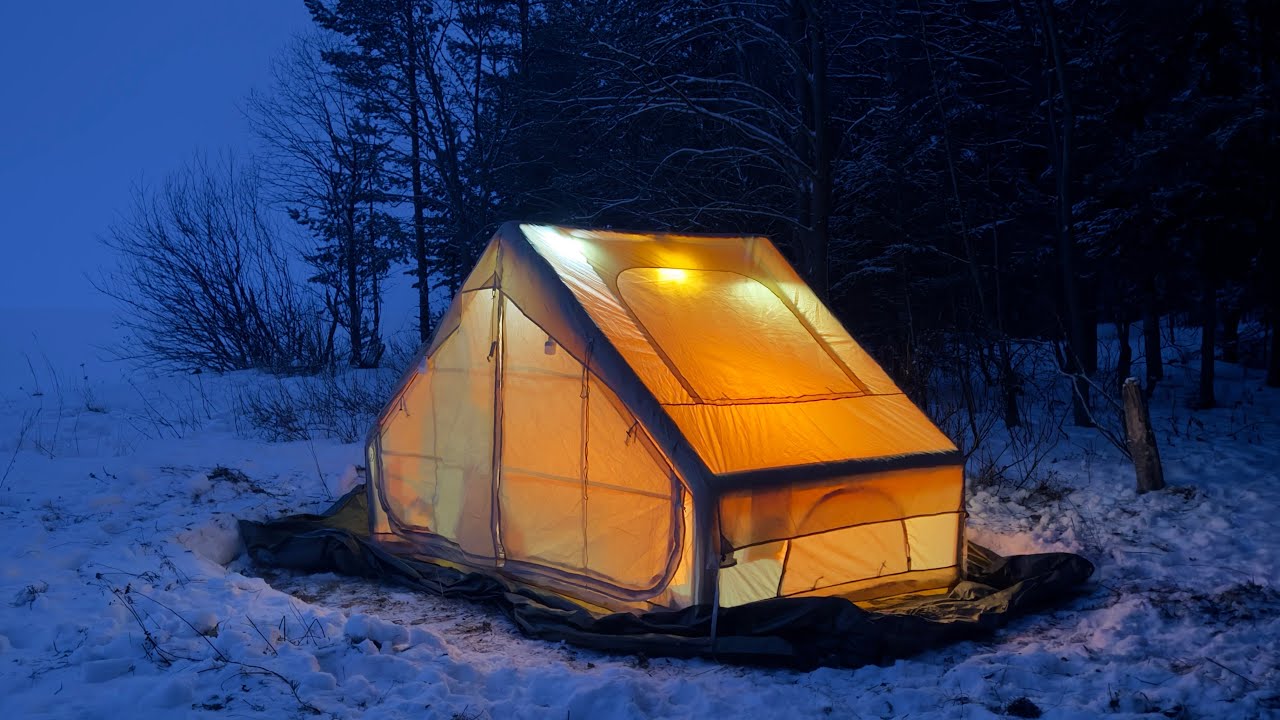 Camping in heavy snow Warm Tent with Delicious Food #campingliv #winteroutdoors 