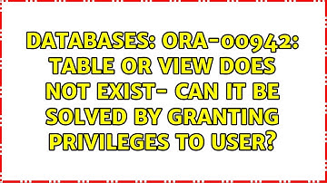 ORA-00942: table or view does not exist- Can it be solved by granting privileges to user?
