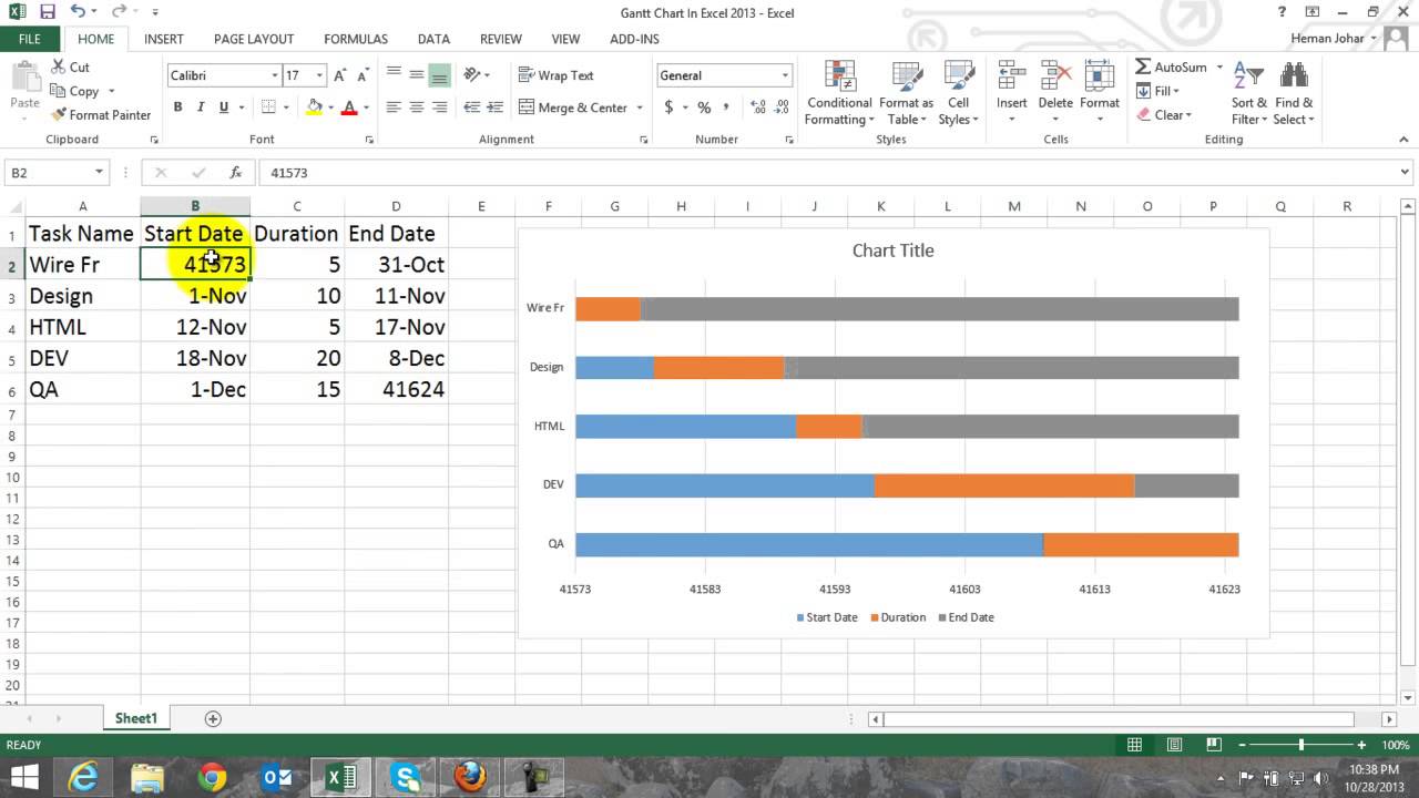 Youtube Gantt Chart Excel 2013