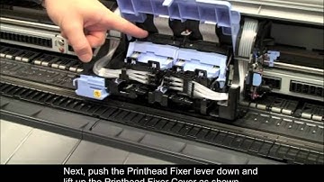 Canon iPF8000S Printer Setup - Removing Packing Material and Installing Printheads