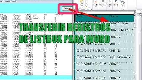 Como EXPORTAR/SALVAR para WORD Dados de Listbox Excel VBA via Códigos