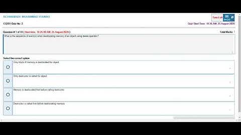CS201 Quiz 2 Solution VU ll Introduction to Programming ll Virtual University, HMY Studio
