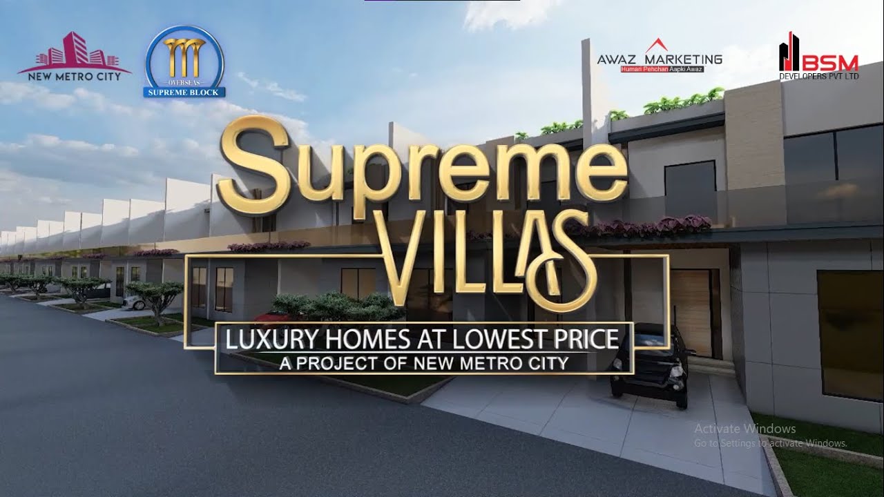New Metro City, Supreme Villas Actual Design, Launching Soon, Awaz Marketing