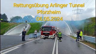 Rettungsübung Arlinger Tunnel in Pforzheim 06.05.2024