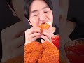 Mukbang ASMR #Shorts :) Spicy Chicken🍗 Cheese Pork Cutlet #asmr #먹방 #chicken #mukbang #eating #치킨먹방