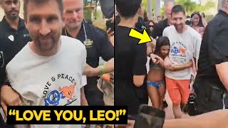 Humble MESSI hugged young fans during visiting to Hard Rock facility after win against Montreal