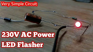 AC power LED Flasher. DIAC switching simple LED Flasher Circuit.
