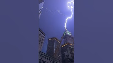 Lightning in Makkah tower #shorts #trending