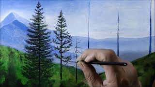 油絵】森林風景 [Oil painting] Forest landscape HR20 - YouTube
