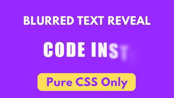 How to Create a Blurry Text Reveal Animation with HTML & CSS | Blurry to Clear Text Effect