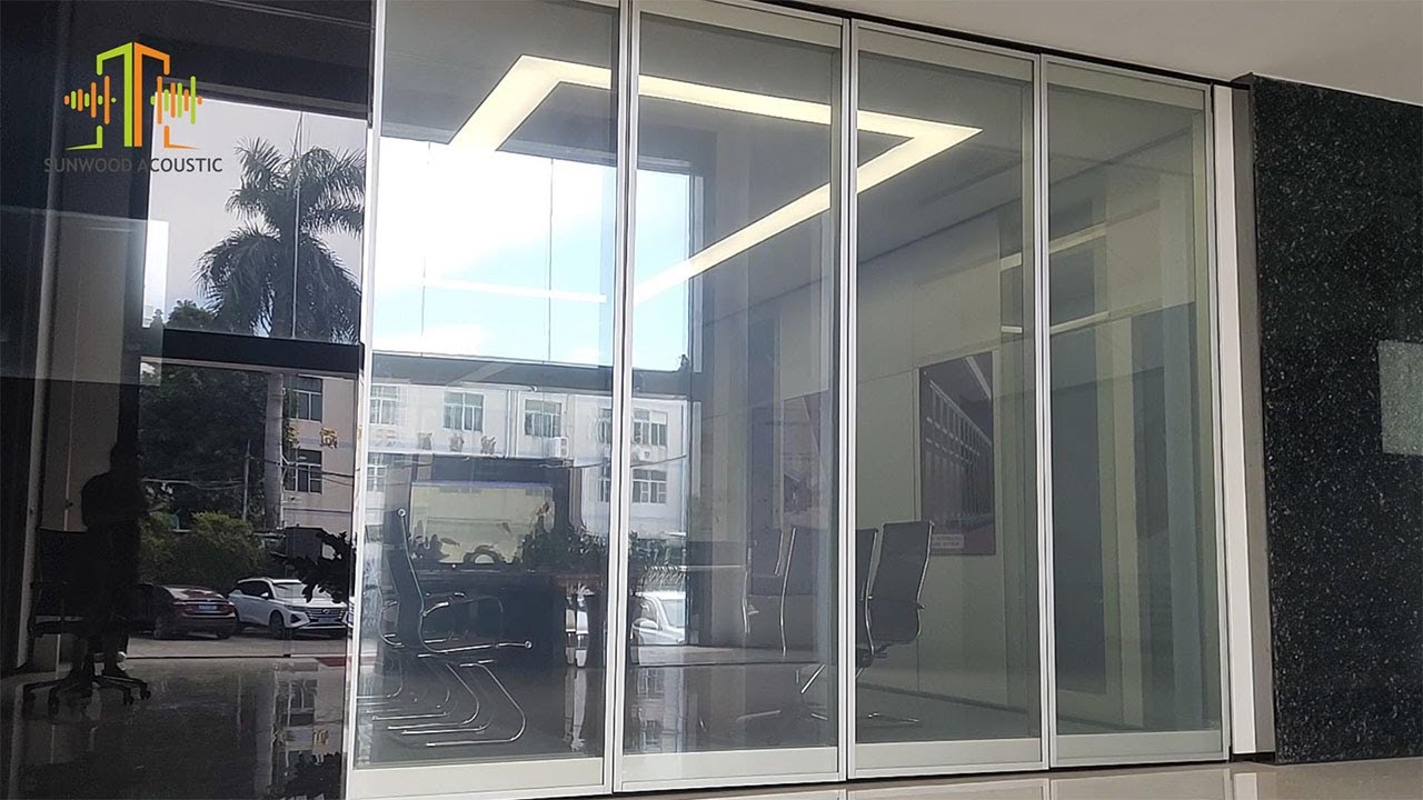 Sunwood Acoustic Semi Auto Double Glazed Operable Partition YouTube