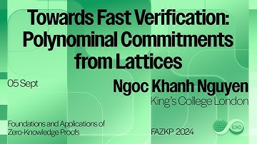 Ngoc Khanh Nguyen, Towards Fast Verification: Polynomial Commitments from Lattices