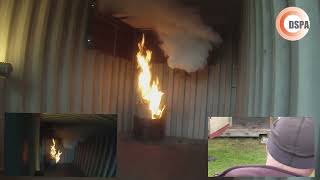 DSPA Fire Suppression - DSPA 8-1 Live Fire Activation Demonstration - 20ft Container (full length)
